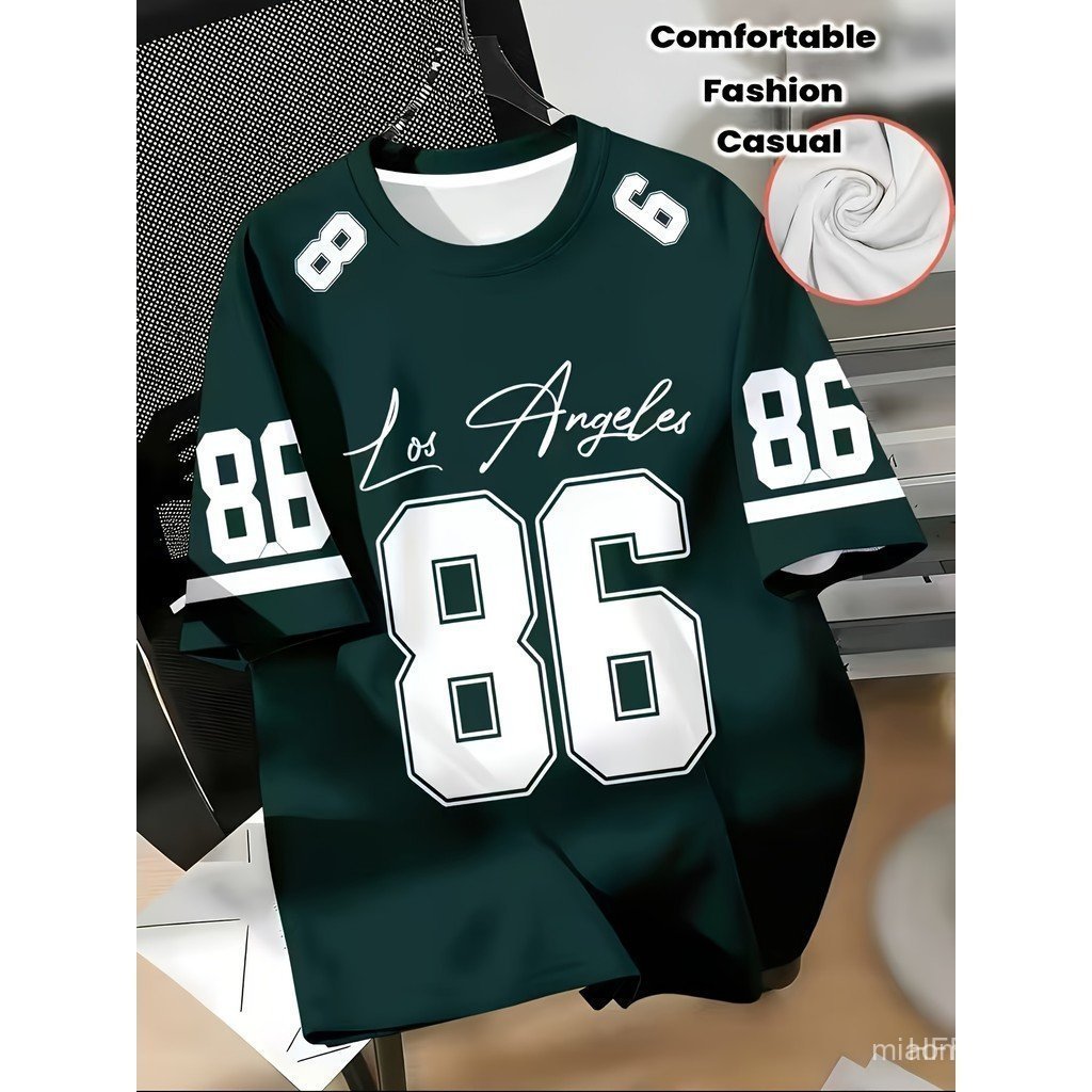 【Free Custom Name & Number】2026 Men'S Los Angeles No. 86 American Jersey Style Digital Printed T-Shirt In Black, White,