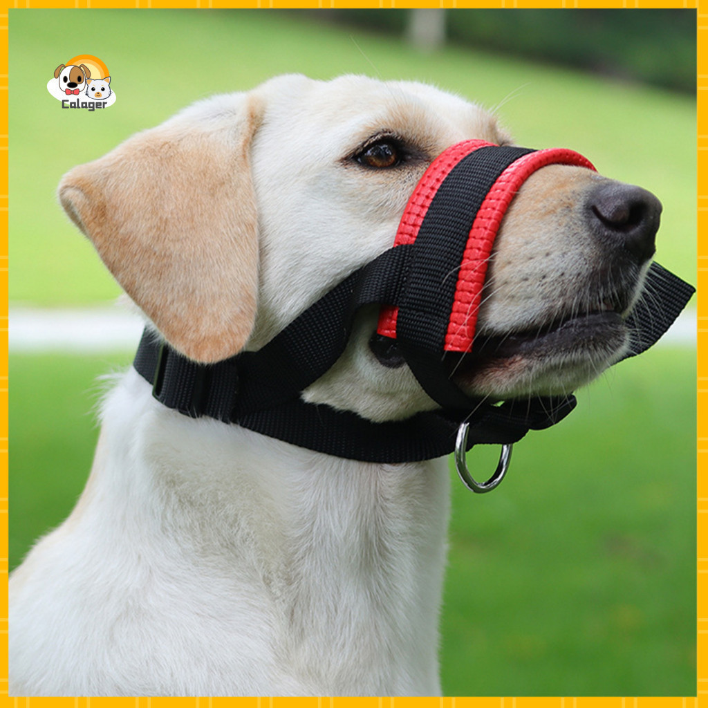 Nylon Dog Mouth Guard Chew-proof Pet Accessory Adjustable Muzzle with Reflective Straps – Breathable Anti-barking Biti