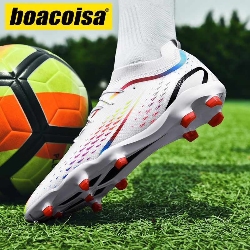 Chuteiras De Futebol Unissex FG Firm Ground Tamanho 35-45 Respirável Leve Para Jogo De Treinamento De Grama Sintética