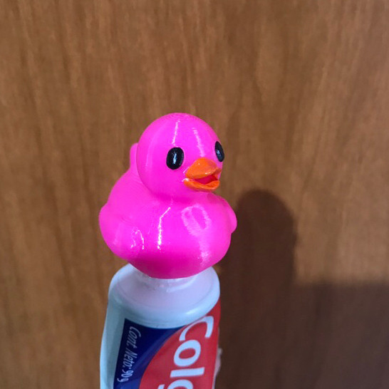 Tampa Pasta de Dente PATO PATINHO Decorativo Creme Dental Personalizado Divertido Testado Impressao 3d