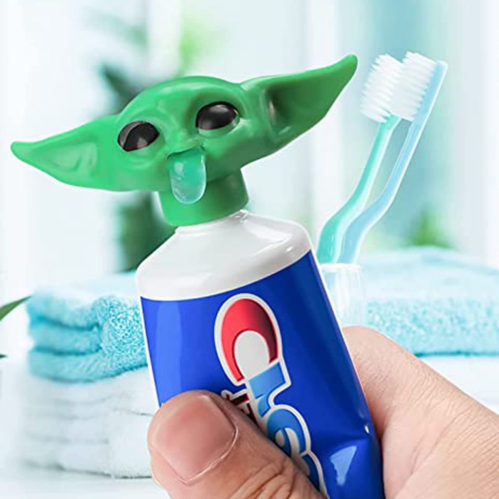 Tampa para Pasta de Dente Baby Yoda Dispensador Criativo Decorativo Diversão Crianças