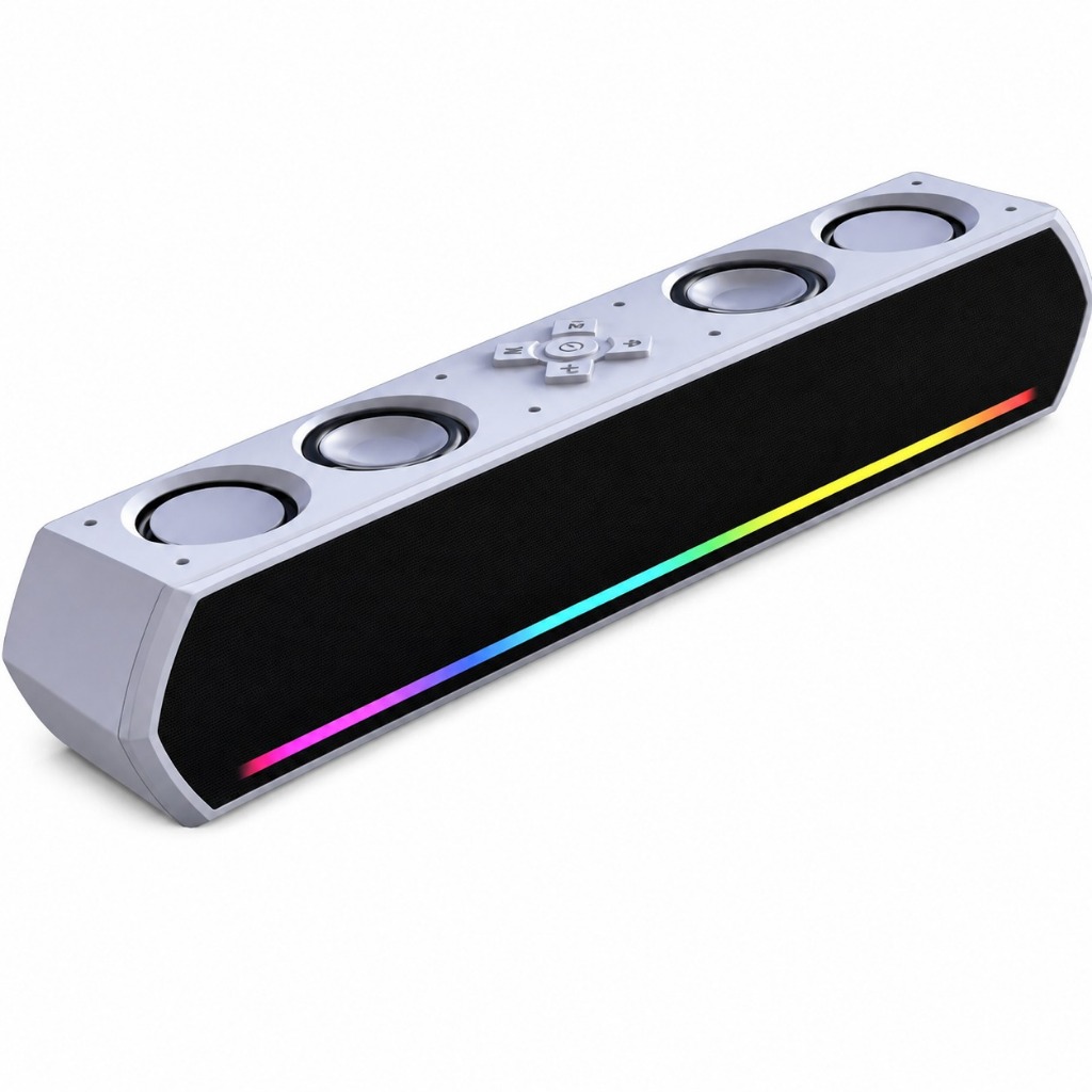 Caixa de Som Soundbar Gamer Eletromex 30W com LED RGB