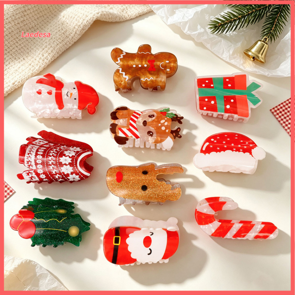 Christmas Hair Claw Clips Decorative Clamps for Girls Cute Clip for Women Non-slip Strong Hold Shark Lightweight for Hol