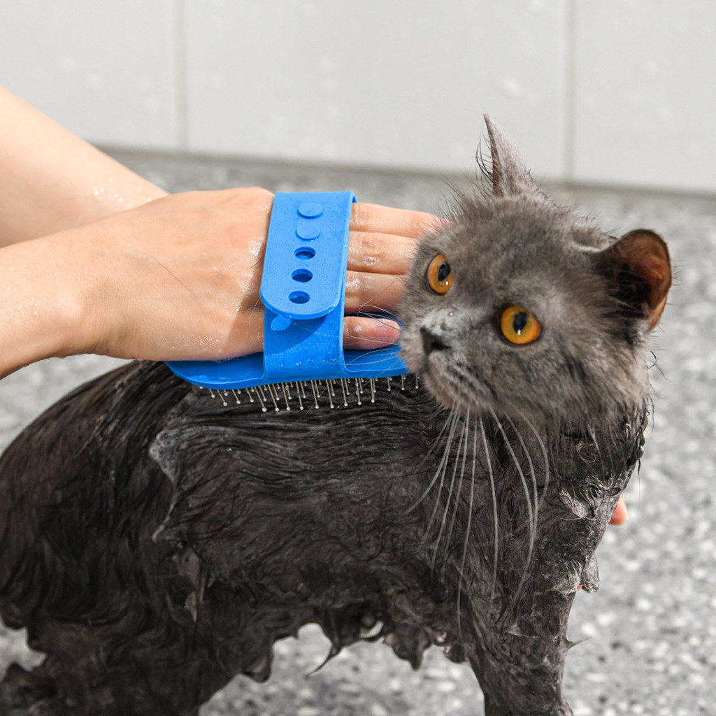 Escova de massagem para luvas de banho para animais de estimação, adequada para cães e gatos, pode remover cabelos solto