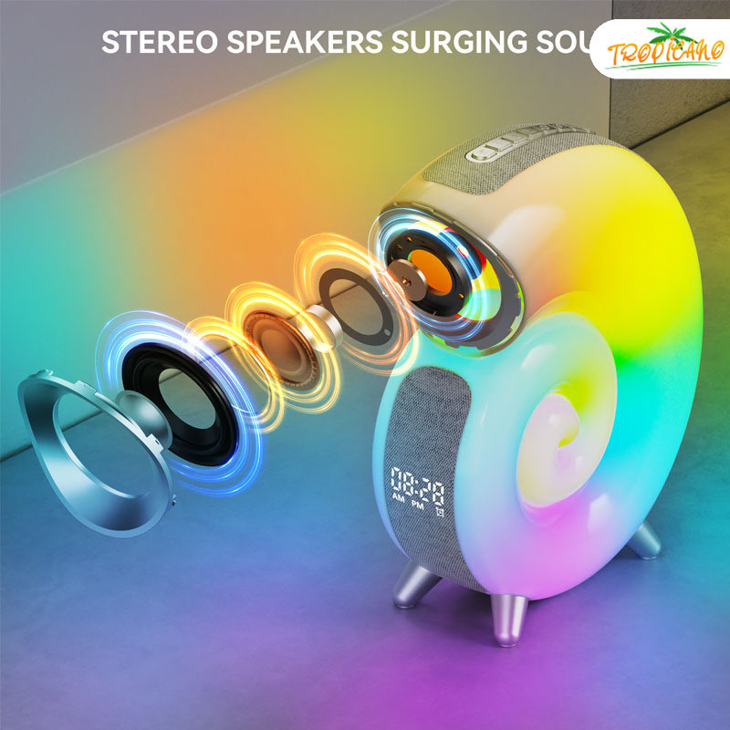 Impressionante alto-falante Bluetooth High Conch, semelhante à iluminação Genius, combinação RGB de controle.