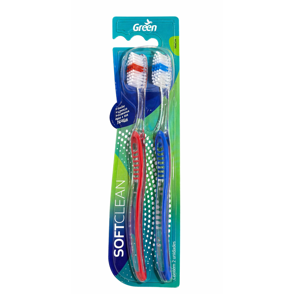 Escovas De Dente Green Soft Clean Cerdas Macias