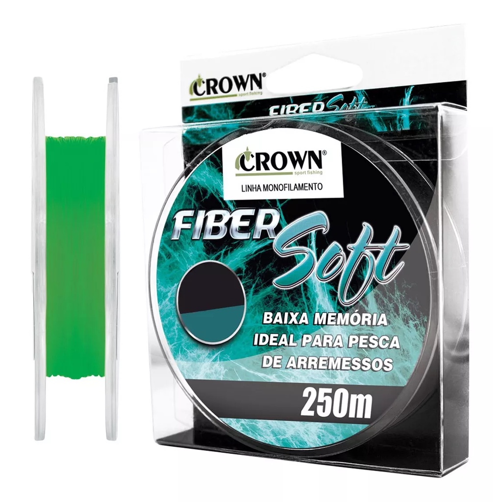 LINHA MONOFILAMENTO FIBER SOFT GREEN 0,40MM 32LB 250 METROS
