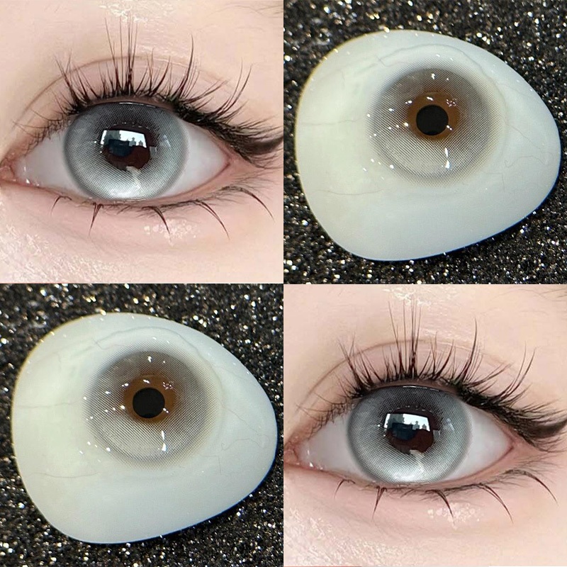 Lentes De Contato Yimeixi Myopia Com Grau (0,00 ~-8,00) grey/blue/red/green De 14,2mm Soft Comfortable Halloween Cosplay