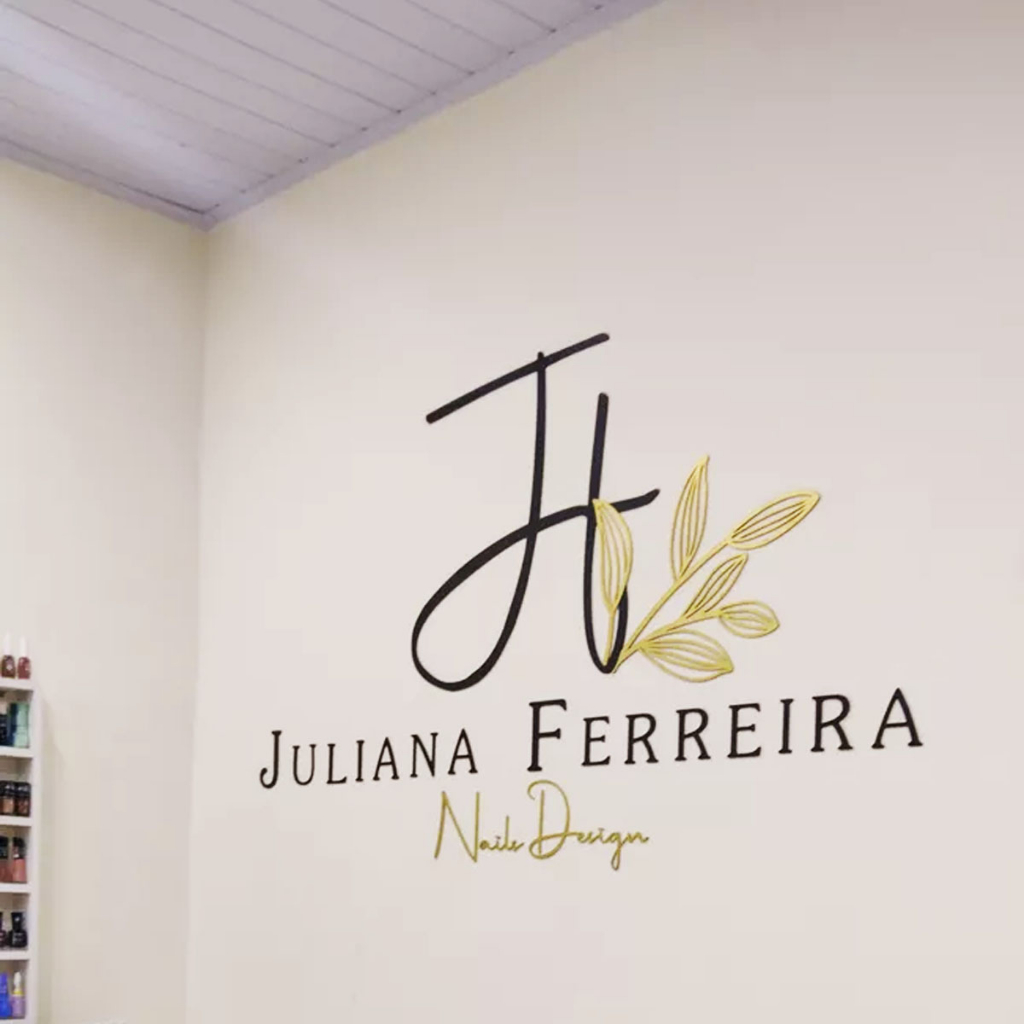 Logo Personalizado Nails Design Alongamento de cilios Salão de Beleza Esmaltaria Estética Profissional