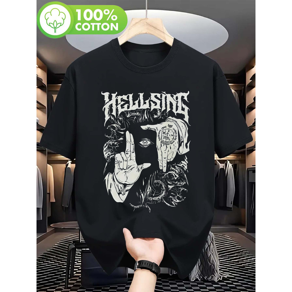 Camiseta Hellsing Logo Oversized Tattoo Design Estilosa Confortável Atemporal Streetwear