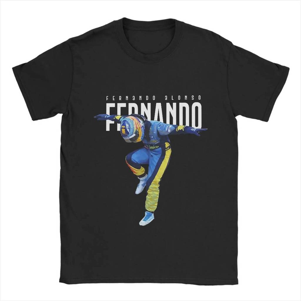 Fernando Alonso  T Shirt Beach dance Cotton T Shirts For Men's Trending Custom Logo Tshirt Short-Sleeve Vintage