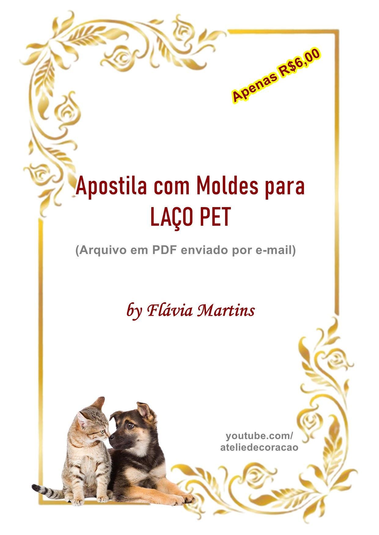 Apostila com Moldes para Laço PET (Cão e Gato)