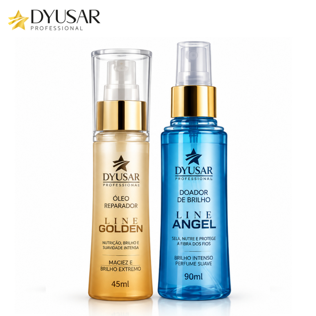 Kit Finalização Dyusar Golden Doador de Brilho e Óleo Capilar Profissional