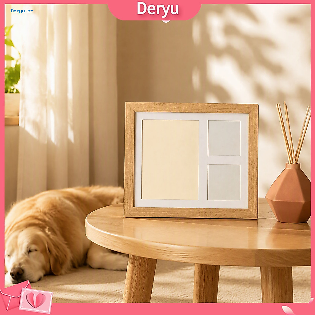Pet Remembrance Gift Paw Print Kit Frame with 7 Color Paints – Baby Hand Footprint Keepsake Dog Cat Memory Preservatio