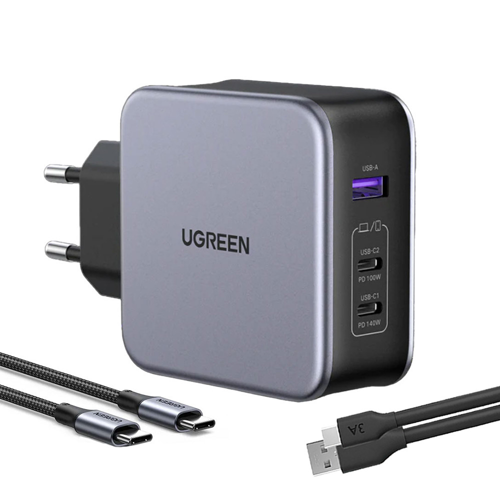 Carregador de Parede Ugreen Usb A/C 140W p/Android Ios +Cabo (K-5585-5887)
