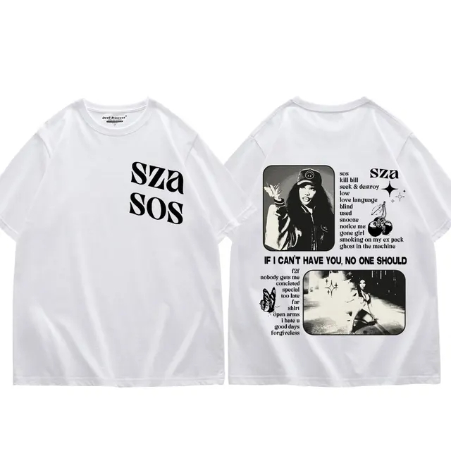 Camisa Camiseta Unissex Álbum SOS Blusa SZA Simples Algodao T-shirt Estampada Confortável personalizada