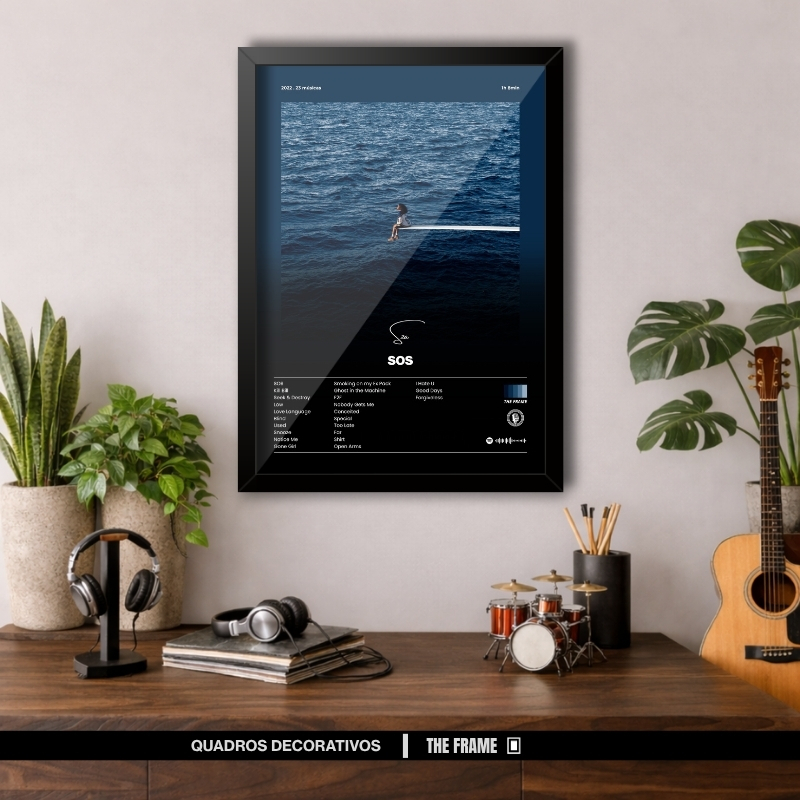 Quadro Decorativo A4/A3 Spotify Sza Album Sos