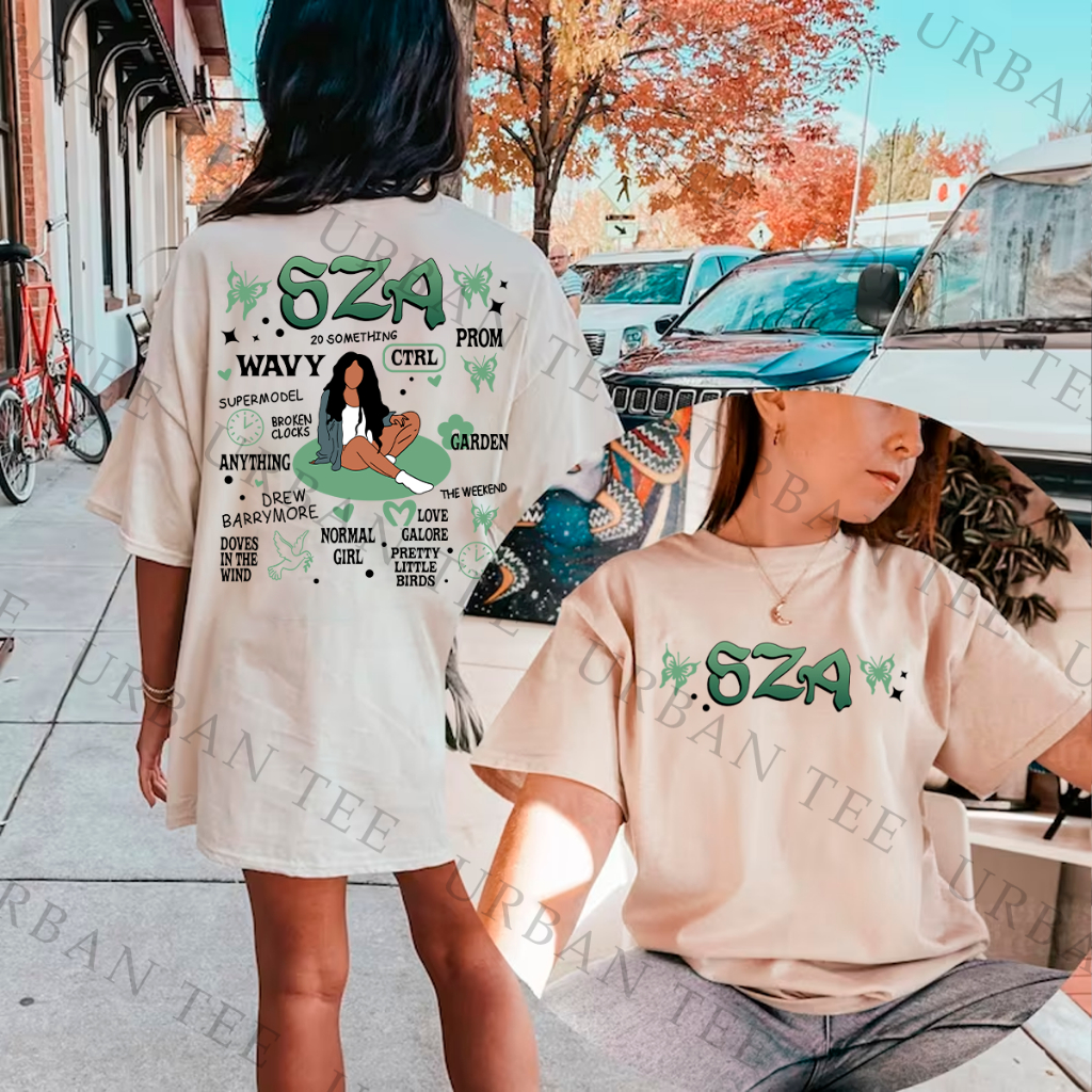 Camiseta Basica Algodao Sza Butterfly Ctrl Sos Good Day Album Graphic Unissex