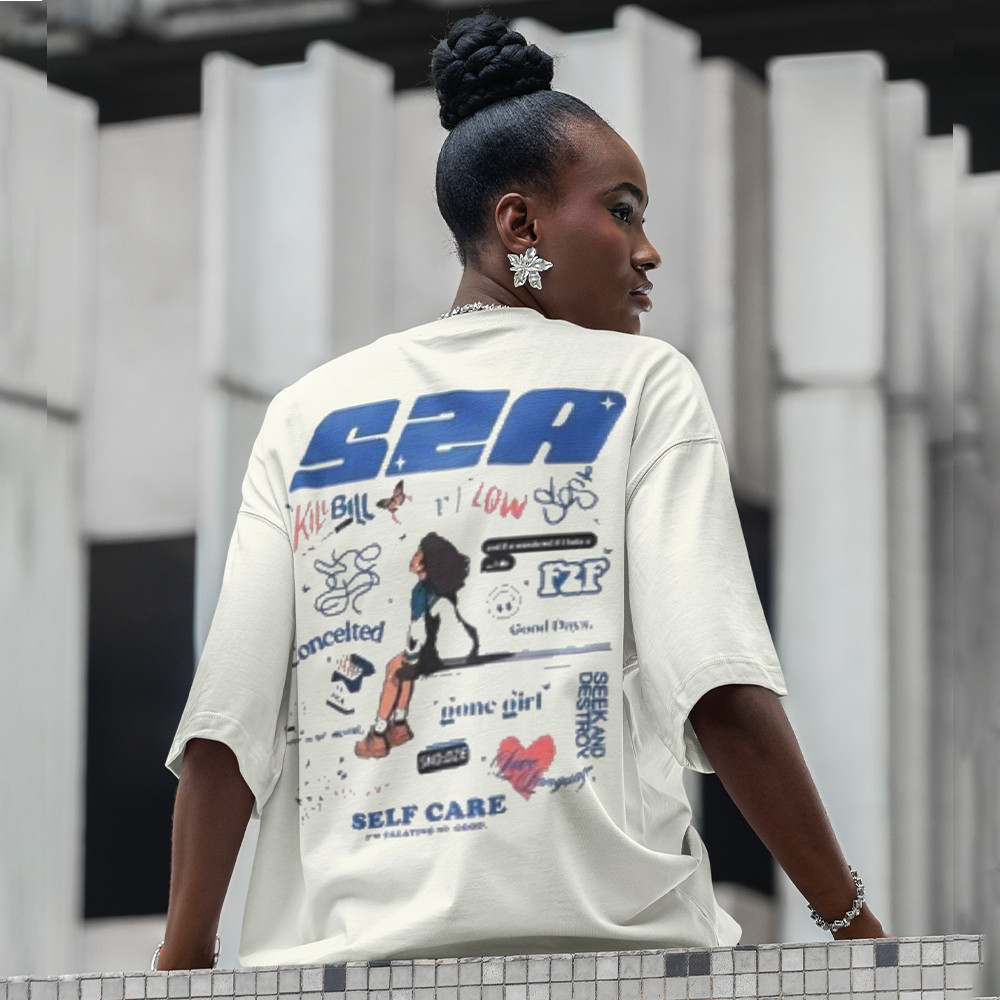 Camiseta Sza Self Clssica OVERSIZED  Care Sos F2f Pop Album Sza Unissex - Envio Imediato K N STORE