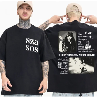 Camiseta Unissex Álbum SOS Blusa SZA Simples Algodao T-shirt Estampada Confortável