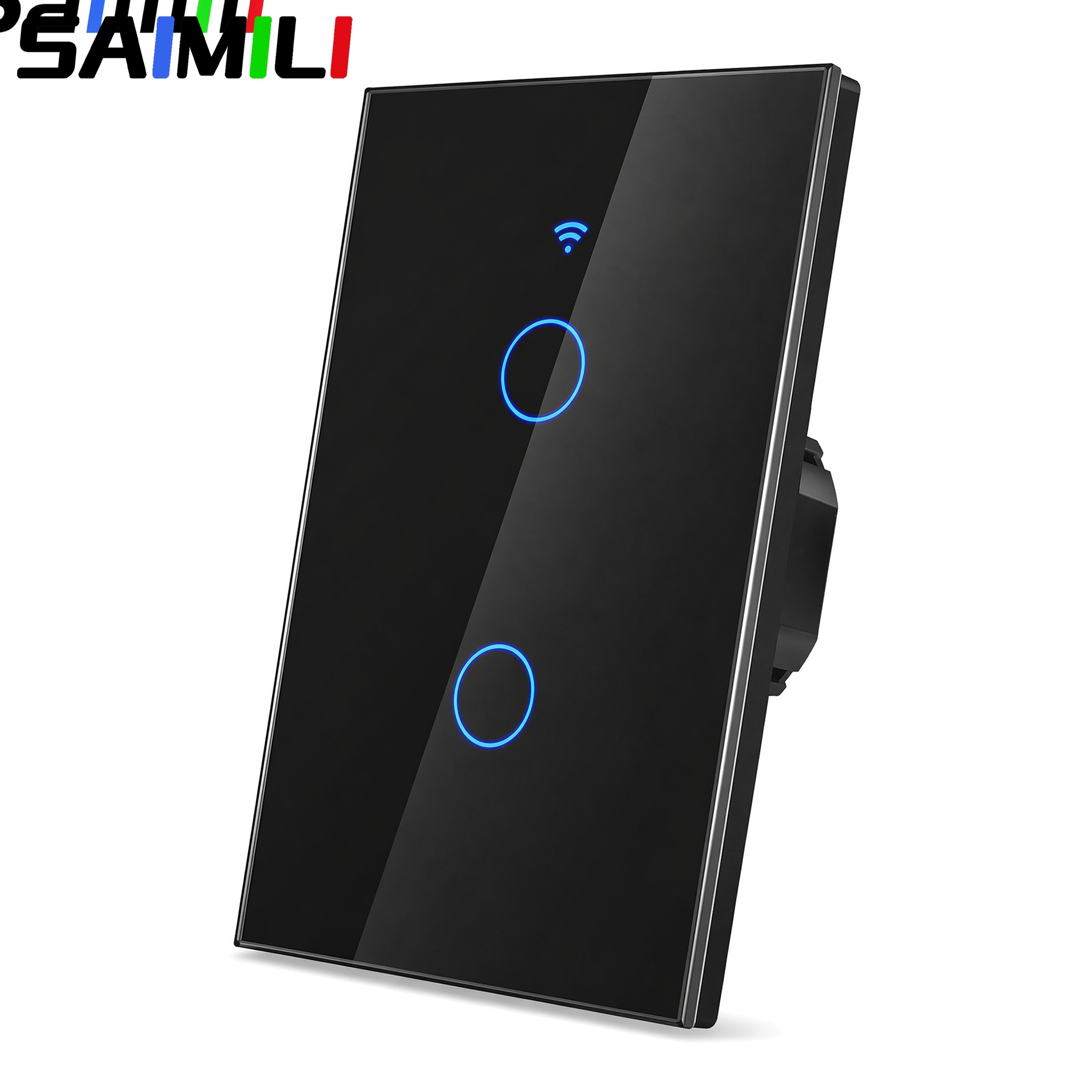 Interruptor Inteligente Saimili Smart light switch WiFi Para Tuya 2 Gang Touch Panel Compatível Com Alexa Home Schedule