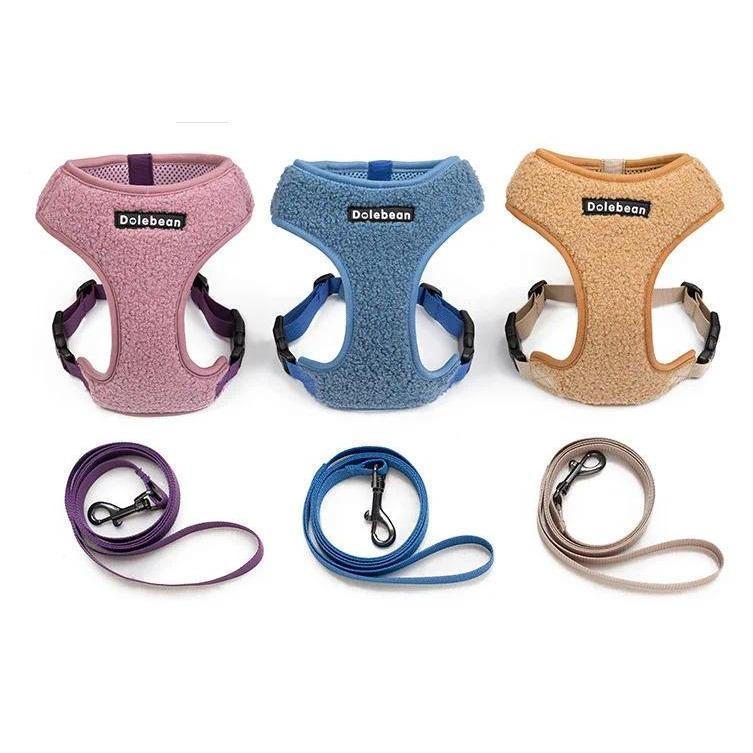 Dog Leash Vest Style Pet Dog Harness Velvet Material Double Buckle Pet Dog Harness Vest&&***&--