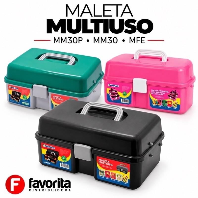 MALETA Multiuso PESCA com 2 Bandejas Ferramentas Armarinho Caixa Organizadora TOY
