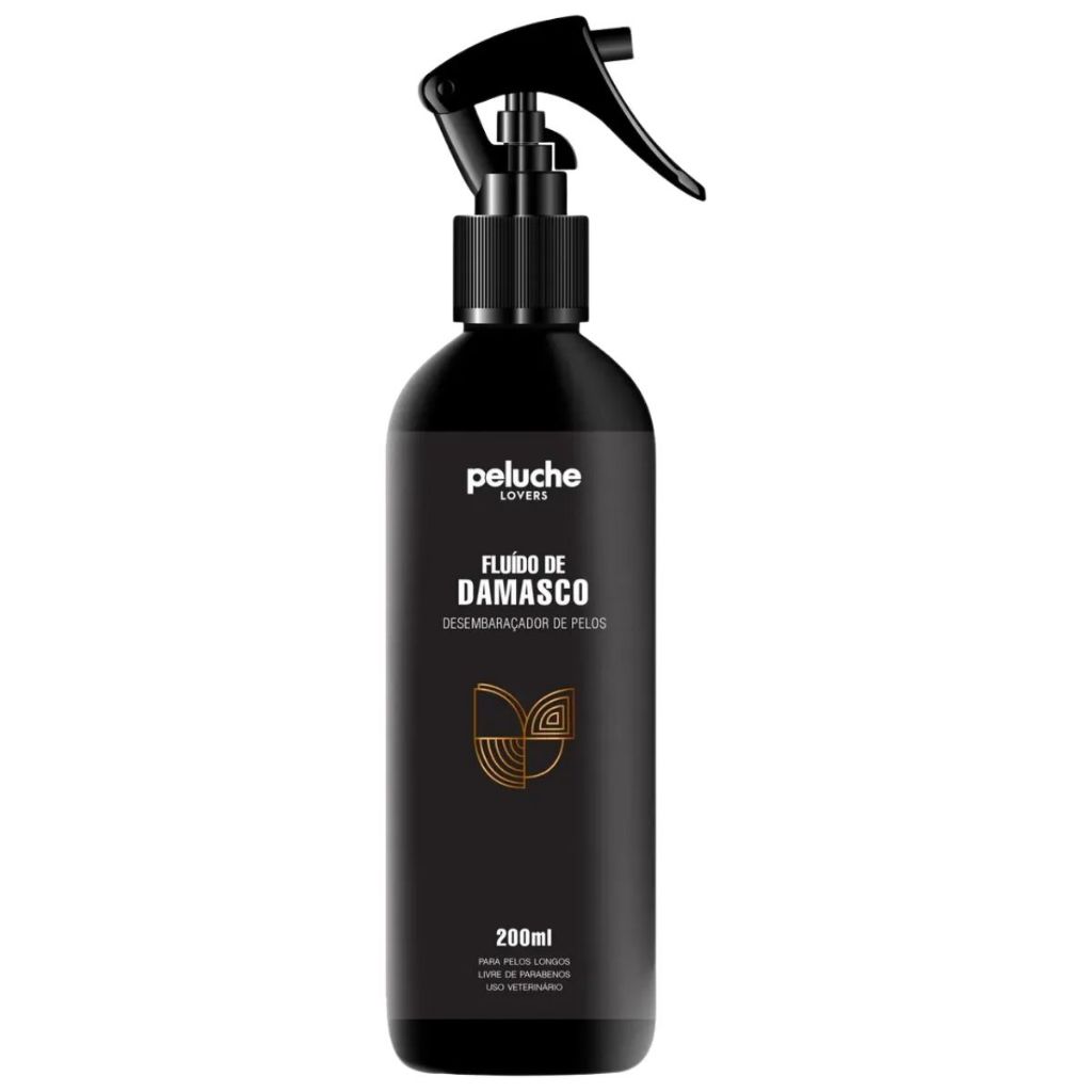 Desembaraçador de Pelos Pet Peluche Damasco 200ml para Cães e Gatos Facilita Escovação