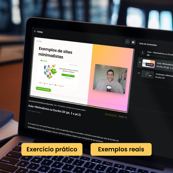 Aula - Escrita UX Minimalista: do conceito à prática (com certificado)