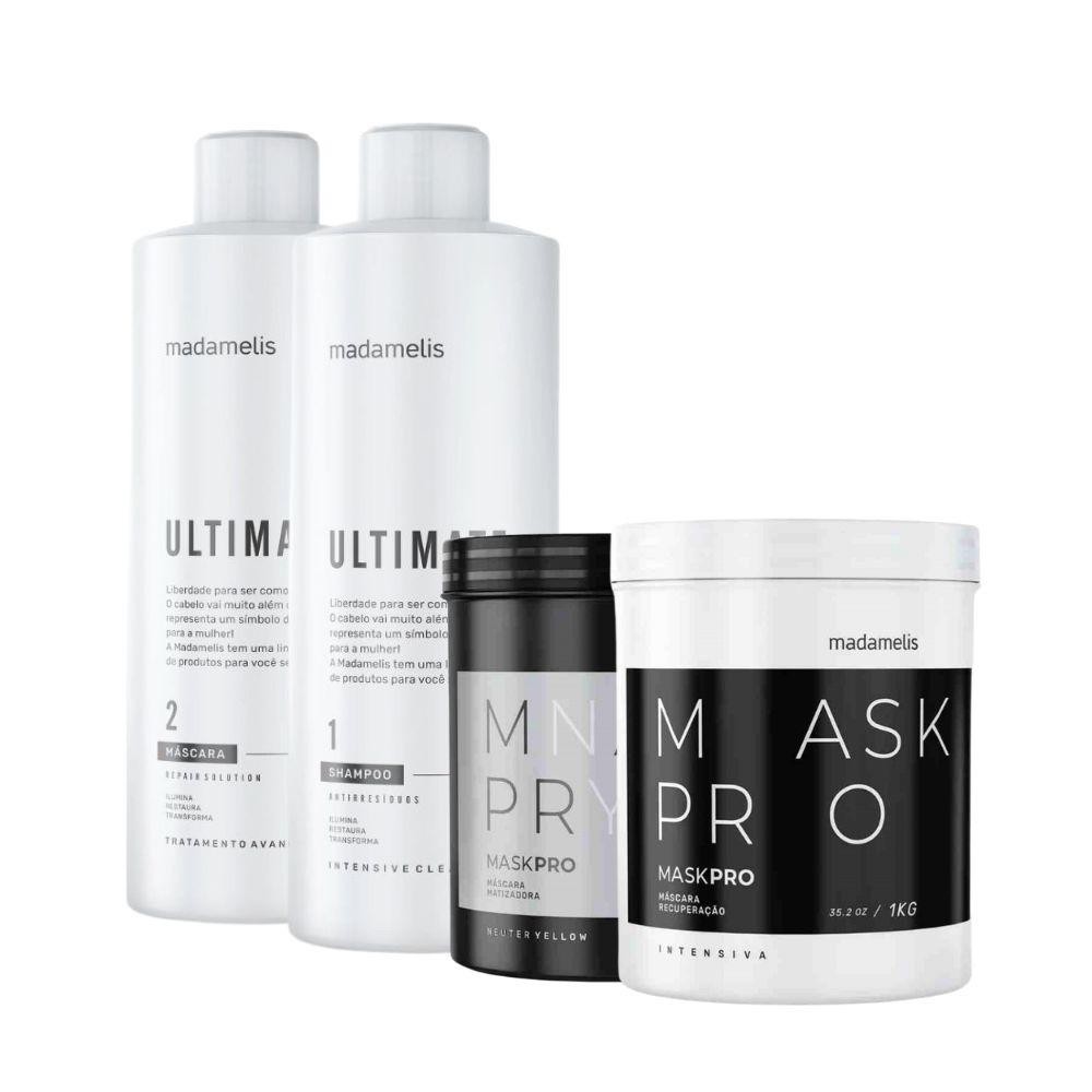 Madame Lis Ultimate Escova Progressiva 2 x 1 Litro + Botox Matizador Neuter Yellow 1Kg + BTX Pro Control 1Kg