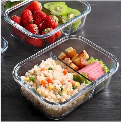 Pote Hermetico Divisoria Vidro 1520ml Resistentes Conservacao Segura Alimentos