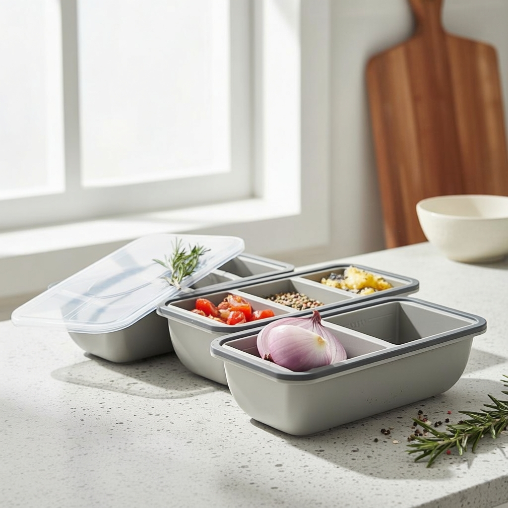 Recipiente de silicone para lancheira infantil, caixa bento portátil, seguro para freezer e forno, livre de BPA.