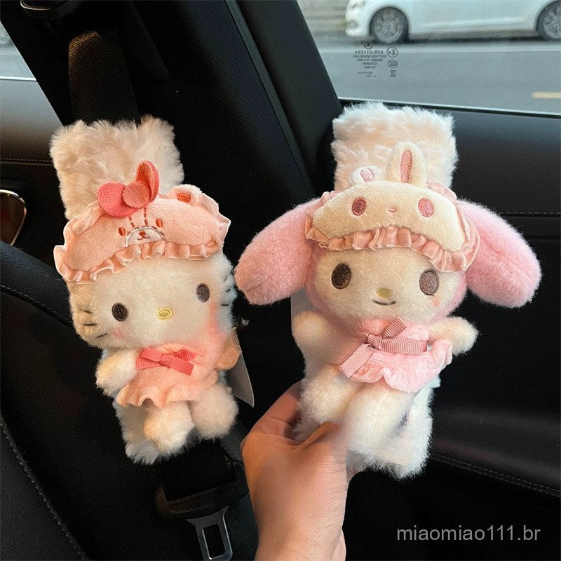 Melody Kuromi Seat Belt Shoulder Cover Decorative Plush Doll Car Shoulder Cover