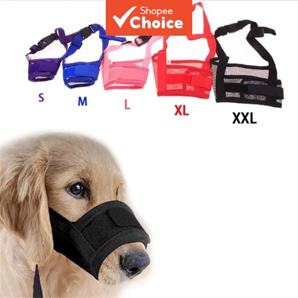 Focinho Respirável Do Cão Da Malha Ajustável Anti Latidos Com Tiras De Nylon S A Xxl