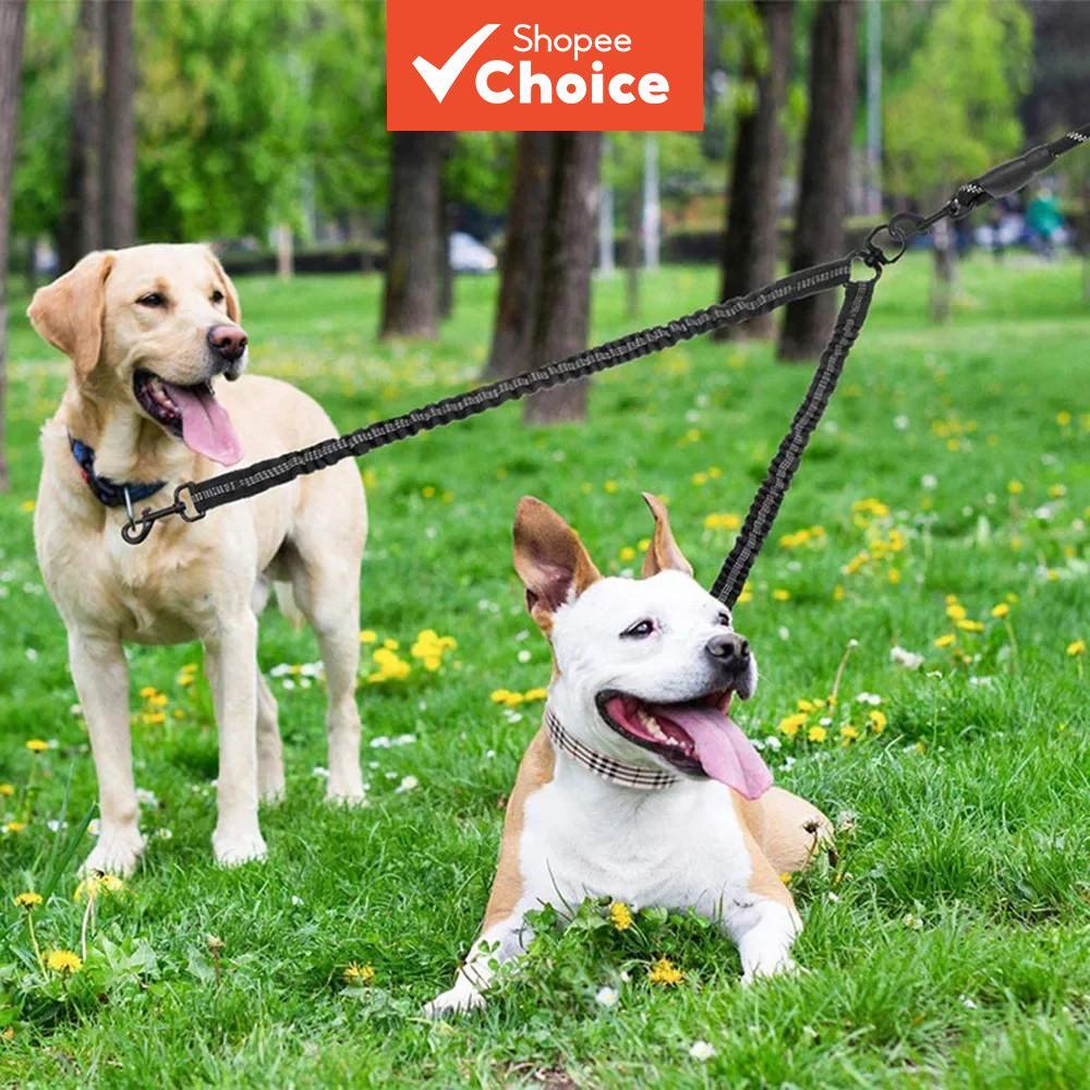 Acoplador De Trela Dupla Para Cães De Marca Genérica Sem Emaranhados Andando Dois 360 Giratório Reflexivo Nylon Divisor