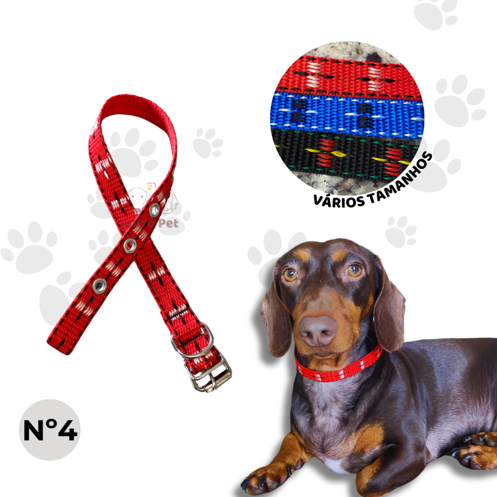 Coleira para Animais Cachorro Gato Pet De Nylon Decorada SORTIDO