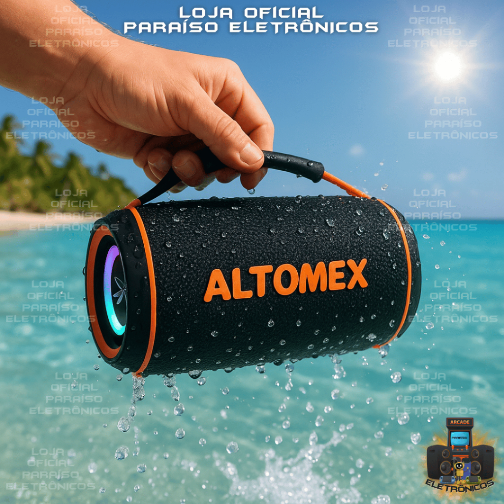 Caixa de Som 30W Alto Falante Potente Bluetooth Portátil IPX6 À PROVA D'ÁGUA TWS LED RGB ALTOMEX