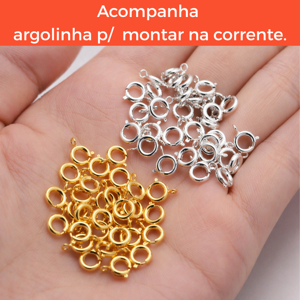 Fecho Boia Premium Linha Luxo Excelente Banho 7mm 10 un/ 25 un/ 50un Vai com Argolinha p/ Montagem