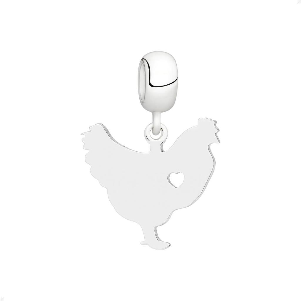 Berloque Pingente Prata 925 Galinha Design Premium