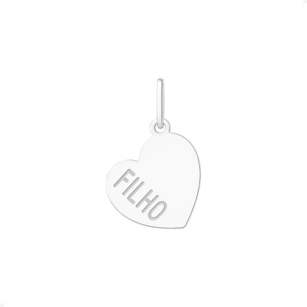 Pingente Prata 925 Coração Filho Design Premium