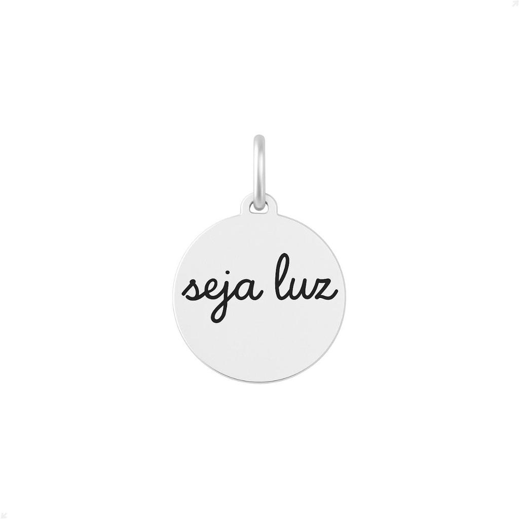 Pingente Prata 925 Frase Seja Luz Design Premium