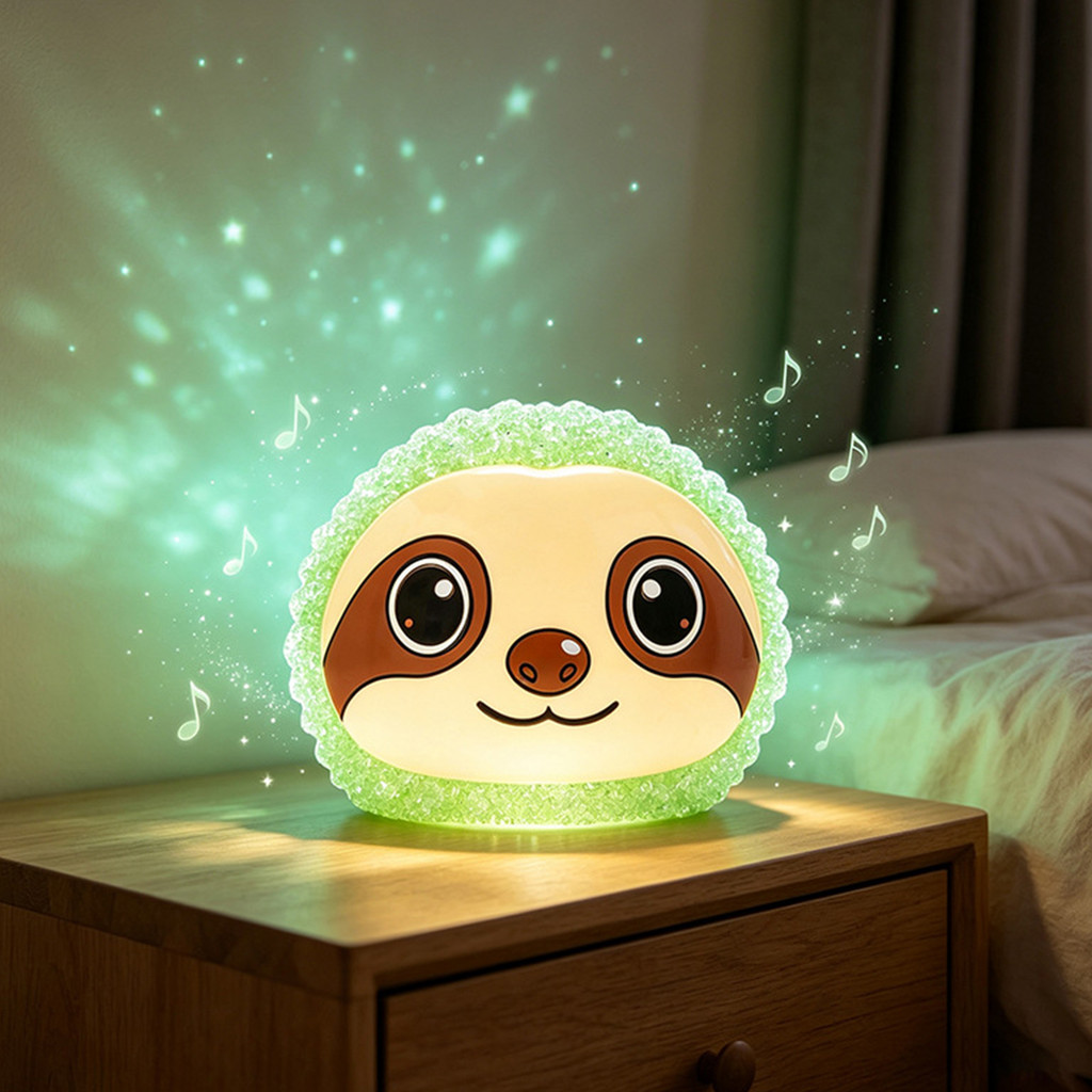 Crystal Sloth Night Light 2 Em 1 Alto-Falante Sem Fio Lâmpada De Mesa Moderna Bluetooth
