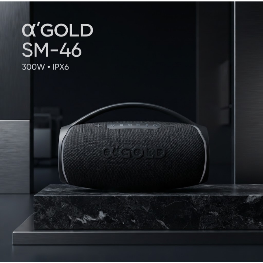 Caixa de Som Bluetooth A'Gold SM-46 300W IPX6