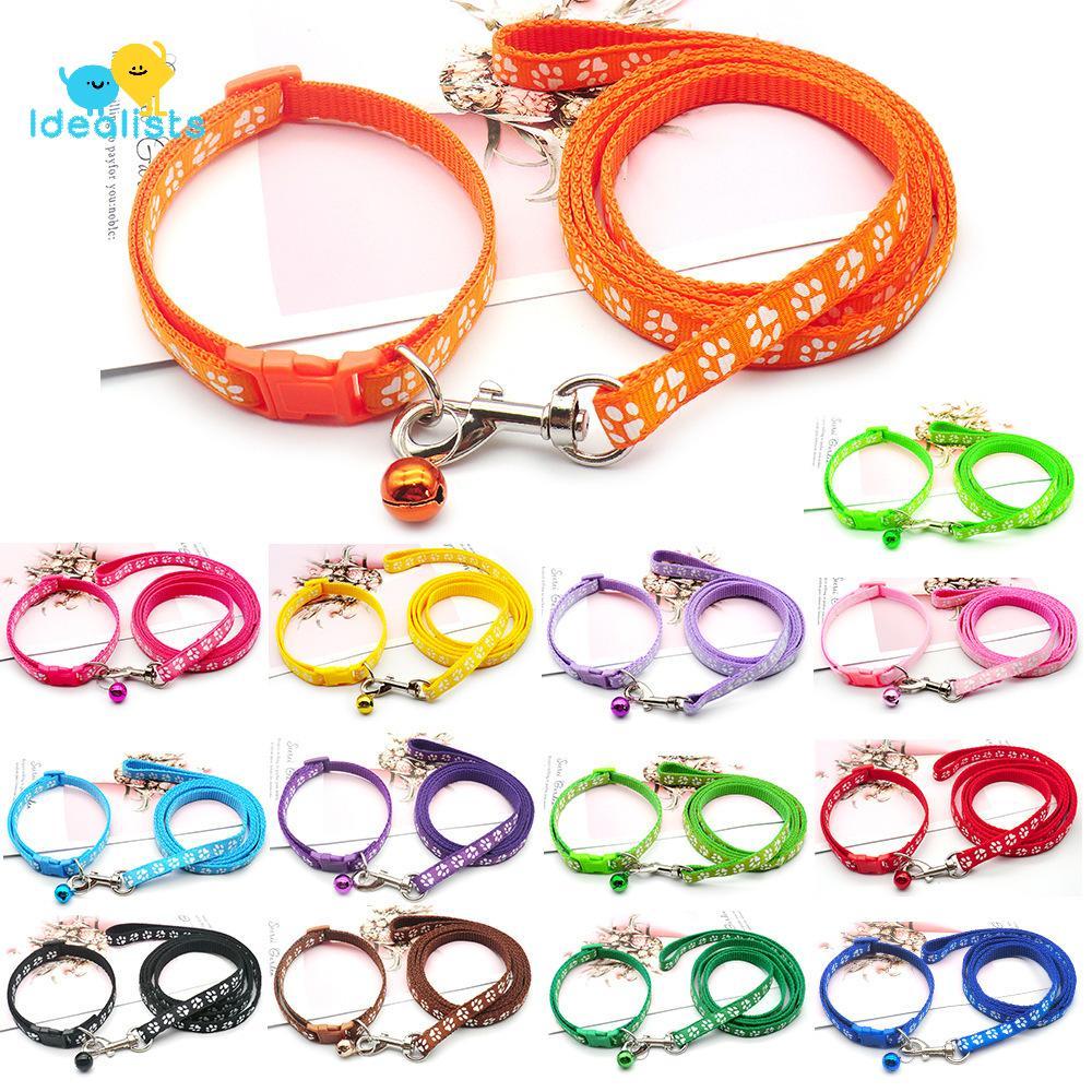 Idealistas Dog Paw Print Corda De Tração Para Animais De Estimação Ajustável Com Coleira Conjunto De Cachorro Pet Walkin