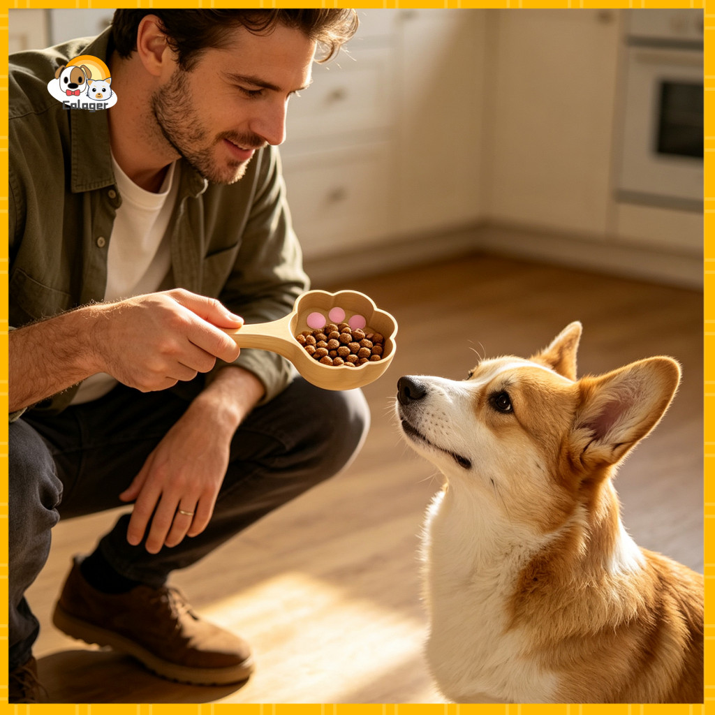 Cat Feeding Spoon 3d Printed Cute Paw Print Pet Food Scoop – Precise Measuring for Cats Dogs Portion Control Tool Perf