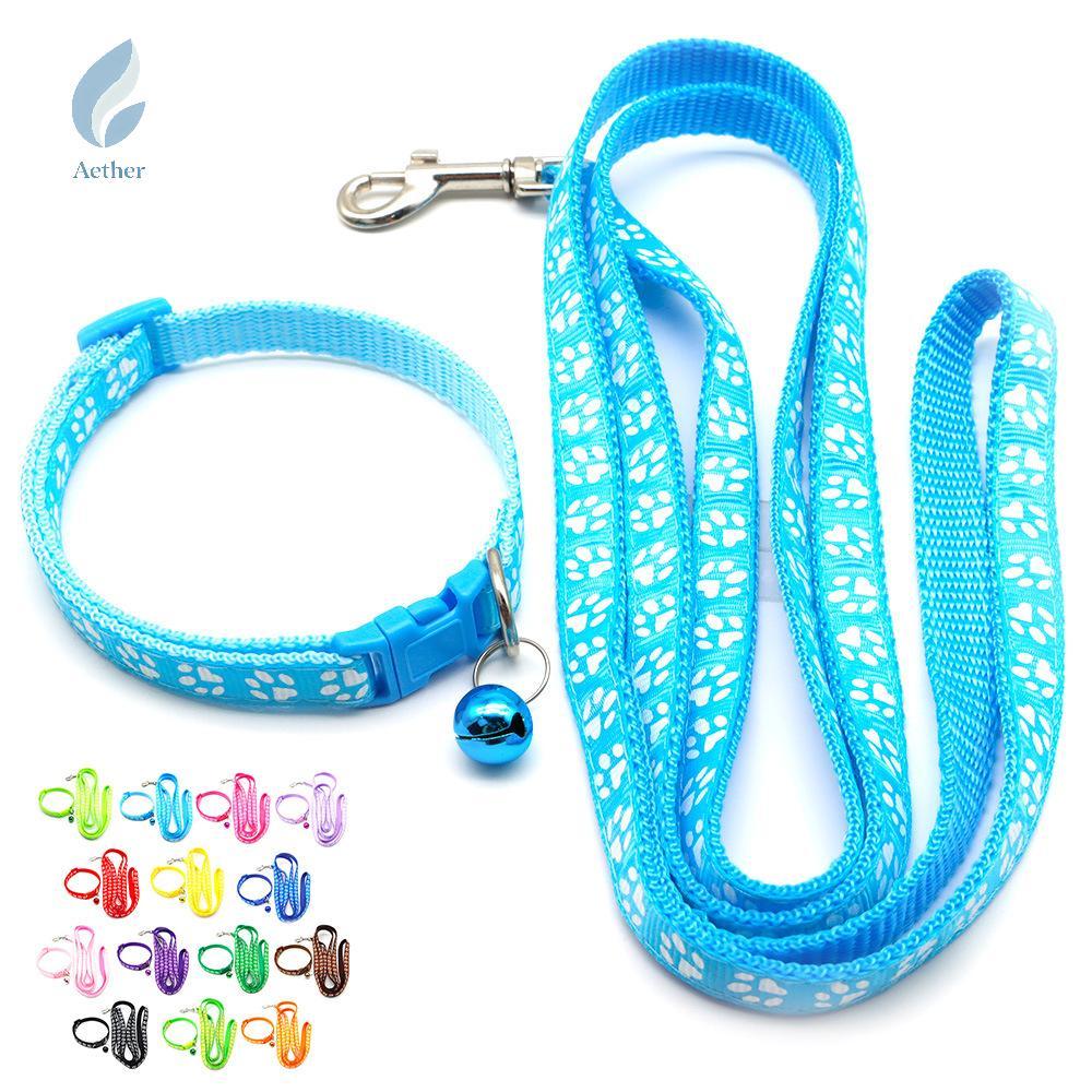Aether Dog Paw Print Corda De Tração Para Animais De Estimação Ajustável Com Coleira Conjunto De Cachorro Pet Walking Ch