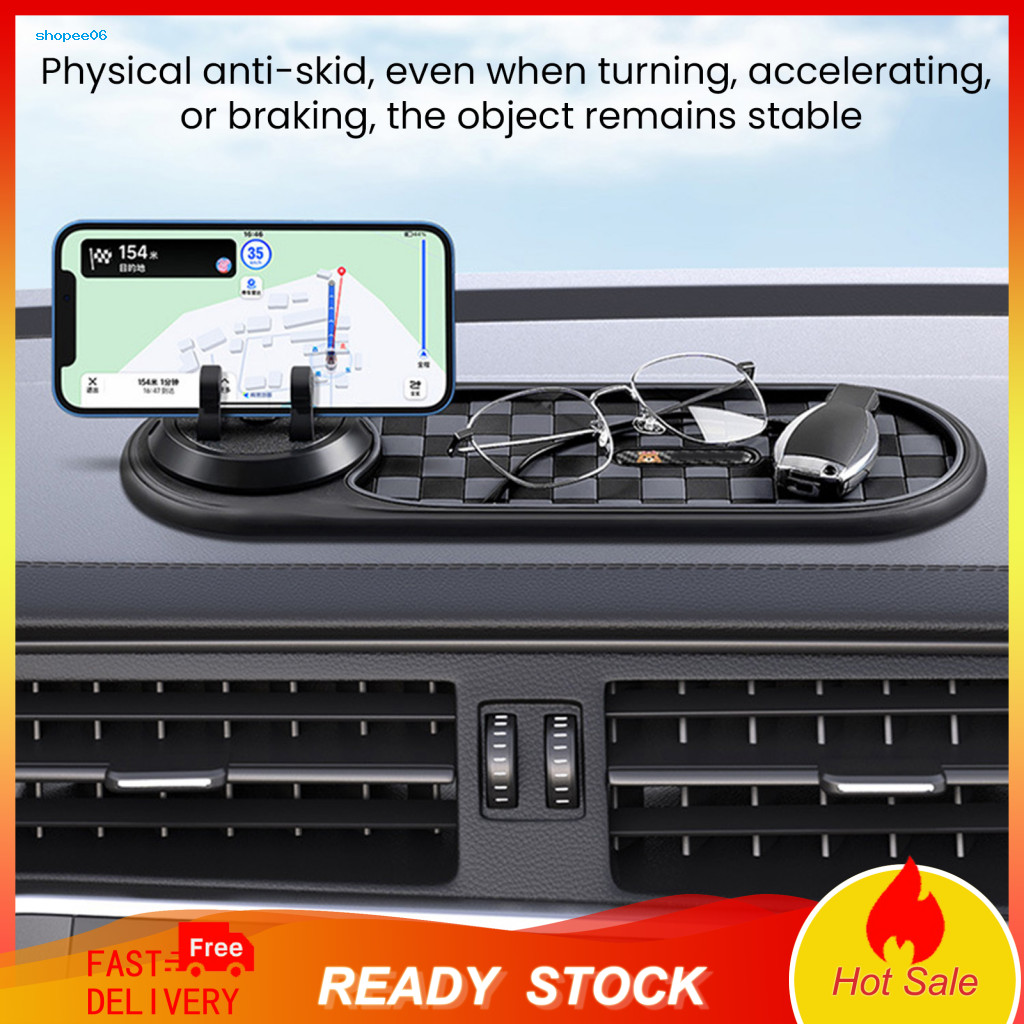 Anti-slip Phone Holder for Car Dashboard with 360° Rotation Built-in Parking Number Plate Secure for Driving for Smartp