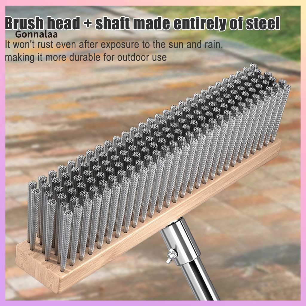 Heavy-duty Stainless Steel Bristle Floor Brush for Outdoor – Perfect for Patio Stone Surfaces Durable Scrubbing for Ga