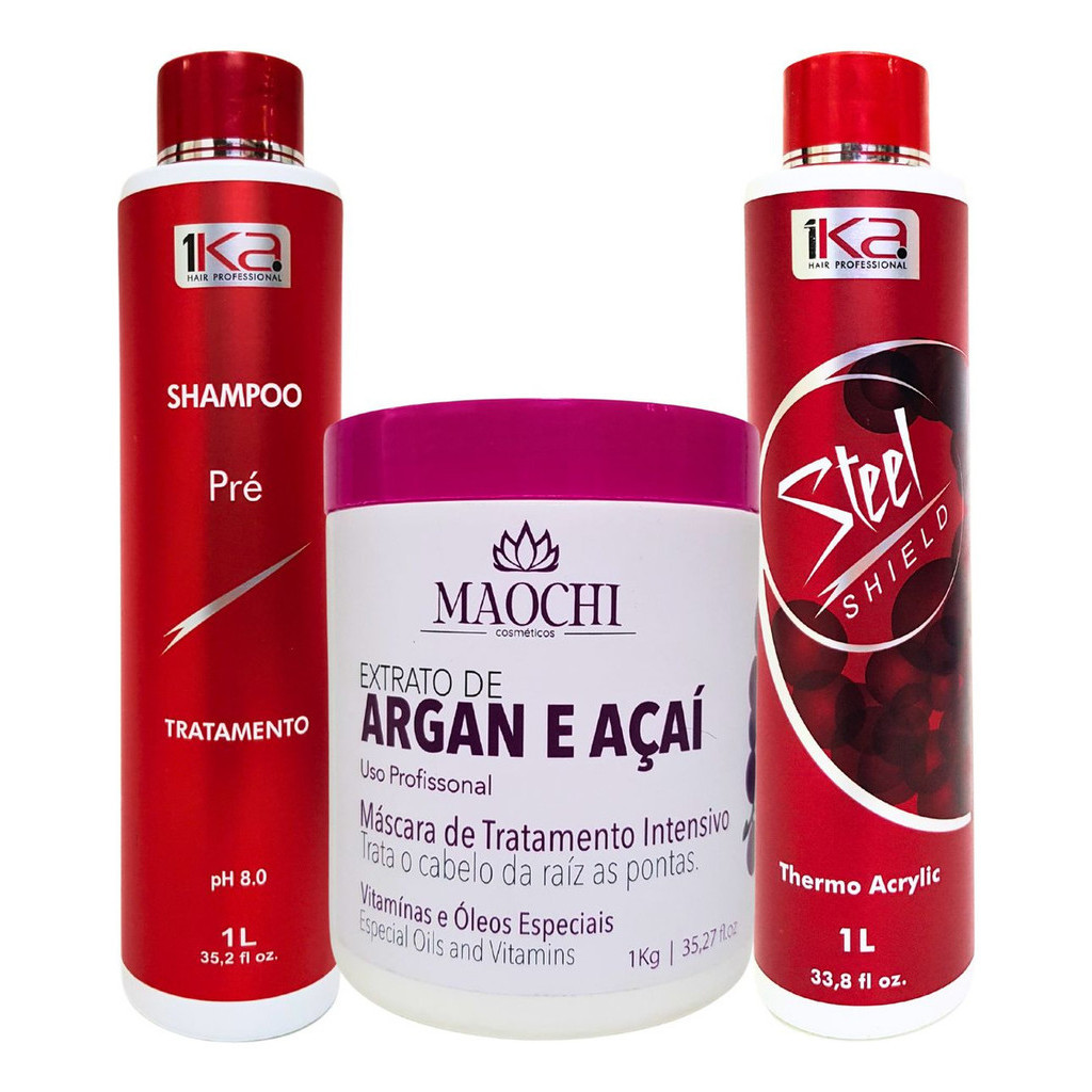 Escova Progressiva 1ka Steel Kit Completo Maski De 1kg