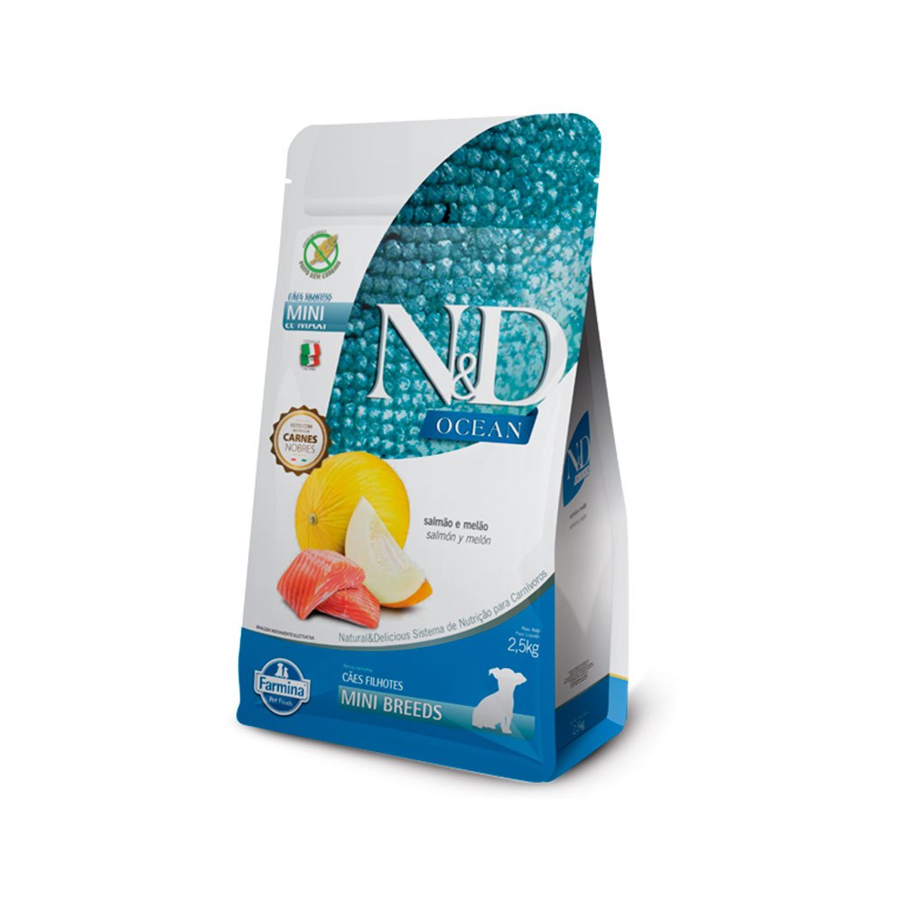 Ração Ned Ocean Canine Puppy Cães Filhotes Mini Salmao 2,5Kg